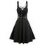 Punk Gothic Dress Lace Up D-ring Eyelet Straps A Line Dress Sleeveless High Waist Dress - LIGHT PINK XL