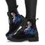 Wonderland Girl Flower Print Lace Up Winter Combat Boots - Noir EU 42