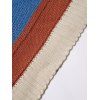 Colorblock Stripe Drop Shoulder Sweater V Neck Ribbed Hem Sweater - multicolor L