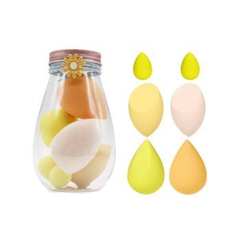 

6Pcs Oblique Waterdrop Multi-shaped Beauty Tools Makeup Sponge Set, Yellow