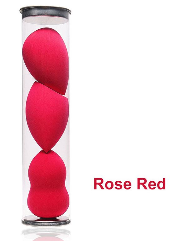 3 Pièces Ensemble D'Éponges à Maquillage en Forme de Beauté - Rouge 
