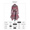 Ethnic Style Dress Snowflake Zig Zag Printed Button Up Belted High Waisted Long Sleeve Handkerchief Mini Dress - DEEP RED M