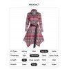 Mini Robe Mouchoir Ceinturée à Imprimé Flocon de Neige à Taille Haute à Manches Longues - Rouge foncé L