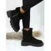 Zip Up Non-slip Winter Warm Faux Fur Liner Snow Boots - Noir EU 39