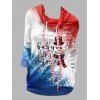 Sweat-shirt Graphique Bonhomme de Neige Lettre Mignon en Blocs de Couleurs à Manches Longues à Col Bénitier - multicolor D XXXL