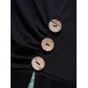 Mini Robe Ligne A Chinée Boutonnée en Blocs de Couleurs à Taille Haute - Noir M