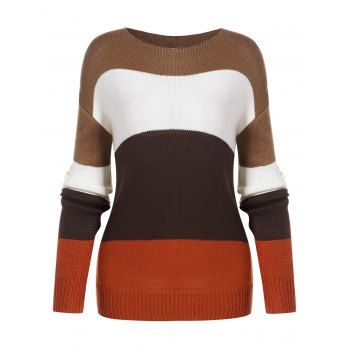 

Contrast Color Blocking Knit Sweater, Multicolor