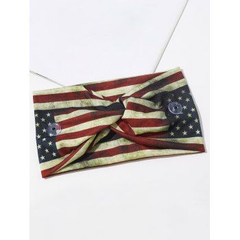 

Ethnic Headband American Flag Star Striped Print Twisted Vintage Patriotic Trendy Hair Accessories, Multicolor c