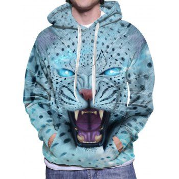 

Leopard Allover Print Hoodie Kangaroo Pocket Drawstring Casual Hoodie, Multicolor