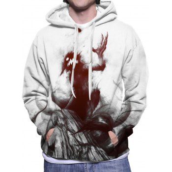 

Shadow Devil Print Hoodie Kangaroo Pocket Casual Drawstring Hoodie, Multicolor