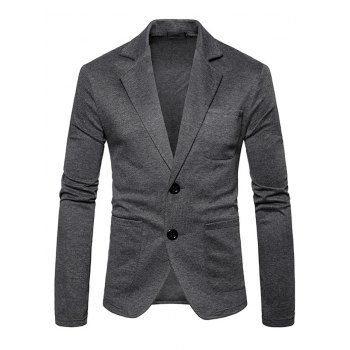 

Multi Pockets Lapel Collar Blazer Double Buttons Casual Blazer, Dark gray