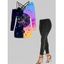Ensemble Haut Décontracté à Bretelle Etoile Lune Papillon en Blocs de Couleurs en Treillis et Pantalon à Lacets - multicolor S