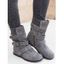 Plain Color Buckle Strap Zip Flat Platform Textured Boots - Noir EU 41