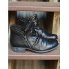 Zip Up PU Round Toe Casual Boots - Noir EU 37