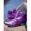 Zip Up PU Round Toe Casual Boots - Pourpre EU 36