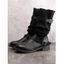 Knitted Chunky Heel Buckle Strap Boots Socks Boots - Noir EU 41