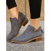 Zip Up Chunky Heel Pointed Toe Boots - Gris EU 41