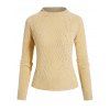 Pull en Tricot à Câble à Col Rond en Chenille - café lumière ONE SIZE