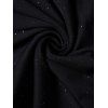 Robe de Soirée Moulante Plongeante en Maille à Fente Élevée à Manches Longues - Noir XL