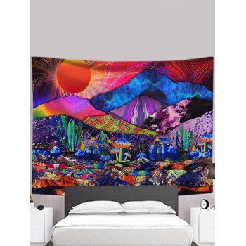 Abstract Psychedelic Mushroom Colorful Trippy Wall Hanging Tapestry Hippie Decor