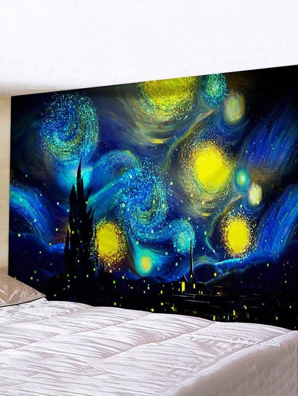 Tapisserie Murale à Imprimé Nuit Étoilée Décor Maison - multicolor 150 CM X 130 CM