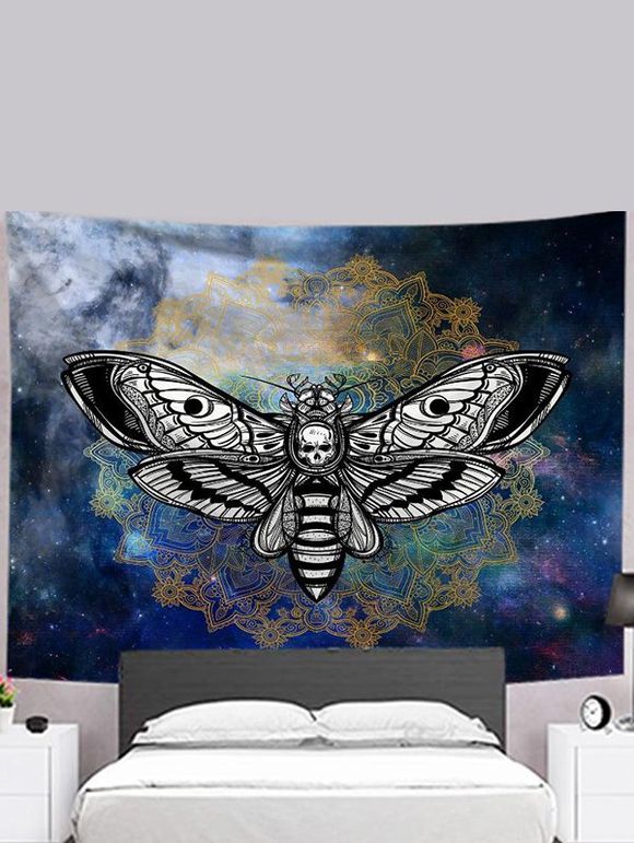 Tapisserie Murale à Imprimé Papillons Fleurs et Galaxie Décor Maison - multicolor 150 CM X 130 CM