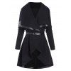 Manteau cardigan en tricot asymétrique drapé ouvert sur le devant avec ceinture - Noir S