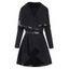Manteau cardigan en tricot asymétrique drapé ouvert sur le devant avec ceinture - Noir XL