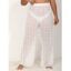 Plus Size Cover-up Pants See Thru Swiss Dots Elastic Waist Wide Leg Long Cover-up Pants - WHITE 3XL