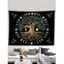 Tapisserie Murale à Imprimé Arbre de Vie et Lune Style Vintage Décor Maison - Noir 150 CM X 130 CM