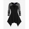 Haut Mouchoir Découpé Panneau en Dentelle de Grande Taille - Noir 3X