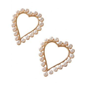 Faux Pearl Heart Shape Drop Earrings Valentine Earrings