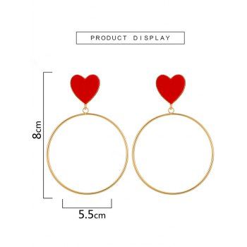 Valentine's Gift Heart Round Shape Drop Earrings