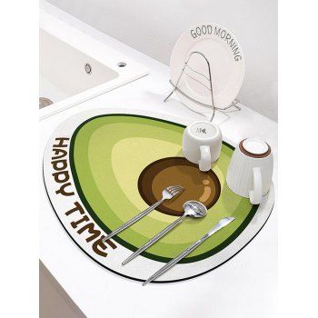 

2 Pcs Letter Avocado Pattern Coasters Water-proof Cute Drying Pads, Multicolor
