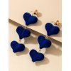 Boucles D'Oreilles et Collier Longues Cœur Saint-Valentin - Bleu Marine 