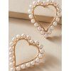 Boucles D'Oreilles Pendantes en Forme de Cœur avec Fausse Perle Saint-Valentin - d'or 
