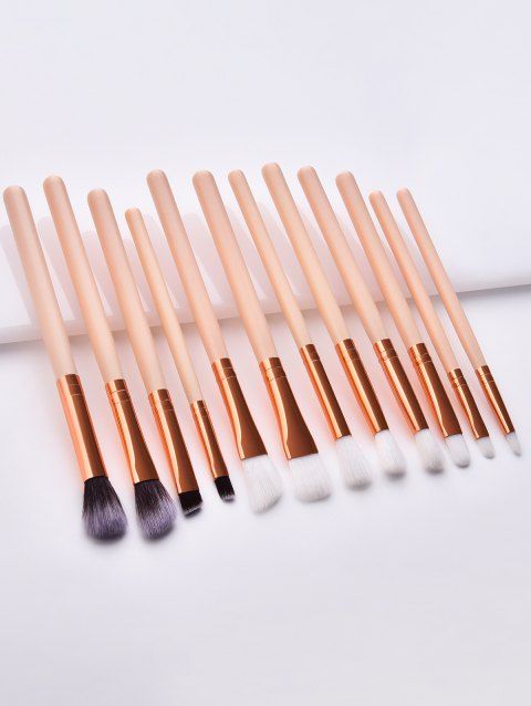 12 Pièces Ensemble de Pinceaux à Maquillage pour Visage Yeux et Lèvres Multifonctions