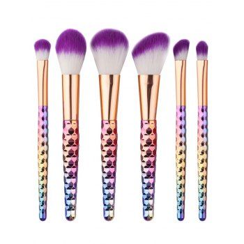 

6Pcs Colorful Honeycomb Handle Multi-function Makeup Brushes Set, Multicolor a