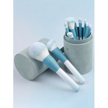 

Travel PU Leather Makeup Brush Holder Storage Cosmetic Brushes Holders Storage Organizer Case, Light blue