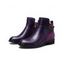 Zip Up PU Leather Ankle Boots - Pourpre EU 42