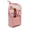 Sac pour Pinceaux à Maquillage en Maille avec Large Fermeture Éclair - Rose clair 