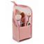 Sac pour Pinceaux à Maquillage en Maille avec Large Fermeture Éclair - Rose clair 