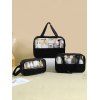 3 Pièces Sac de Rangement de Voyage Portable Extensible avec Grande Capacité en PVC - Noir 