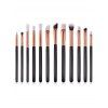 12 Pièces Ensemble de Pinceaux à Maquillage pour Visage Yeux et Lèvres Multifonctions - Noir 