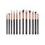 12 Pièces Ensemble de Pinceaux à Maquillage pour Visage Yeux et Lèvres Multifonctions - Noir 