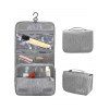 Trousse de Toilette Portable avec Poignée Imperméable pour Voyage - Gris 
