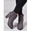 Rivets Cross Straps Zip Up Chunky Heel Boots - GRAY EU 42