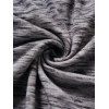 T-shirt en Tricot à Câble Patch Manches Courtes à Col Plongeant à Lacets - Gris XL
