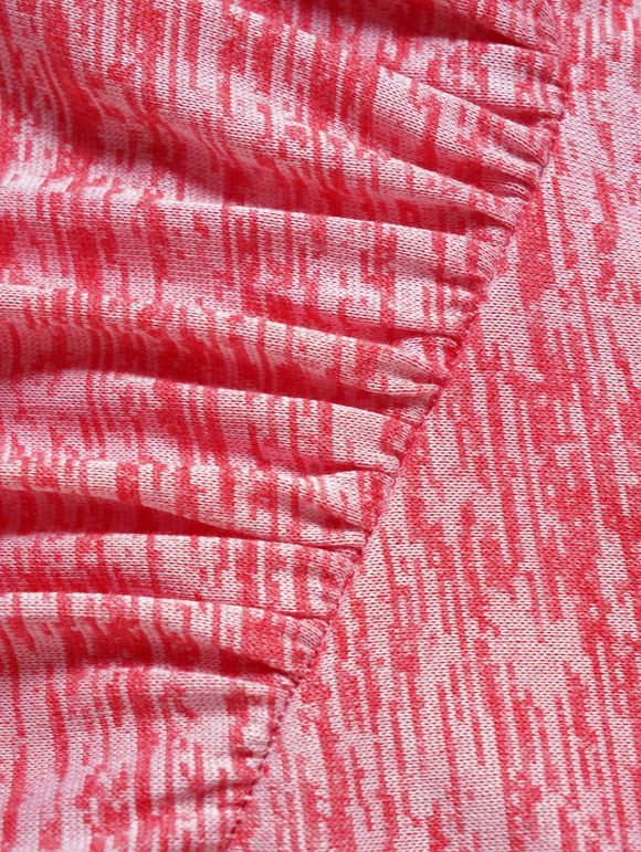 Ensemble de Haut à Capuche Chiné Noué en Avant Transparent et de Robe Mini à Bretelle à Taille Empire Ligne A - Rose clair L