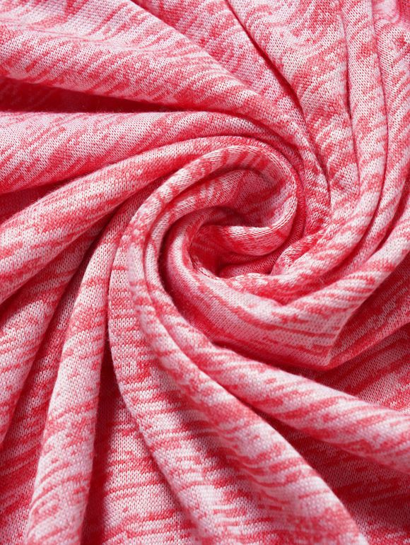 Ensemble de Haut à Capuche Chiné Noué en Avant Transparent et de Robe Mini à Bretelle à Taille Empire Ligne A - Rose clair L